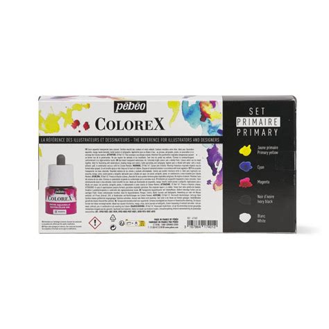 Set Encre Aquarelle Colorex COLOREX SET 5 X 45 ML PRIMAIRE Pebeo