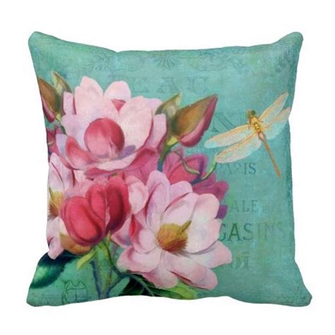 Magnolias Floral Original Art Throw Pillow Floral Pillows Vintage