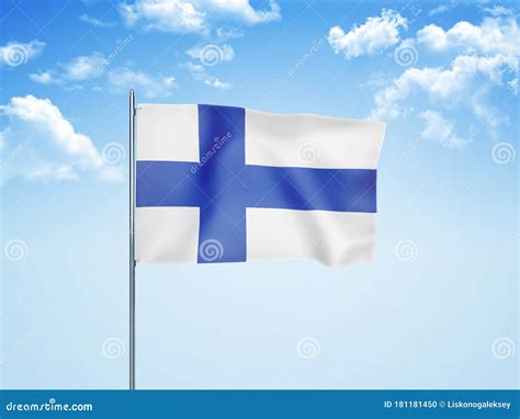 Finland Map Flag Finnish Map With The Finn National Flag Isolated On