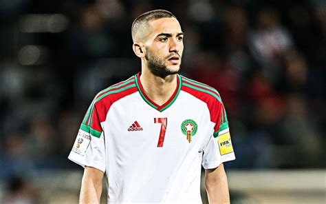 Download wallpapers Hakim Ziyech, portrait, Morocco national football team, midfielder, Moroccan ...