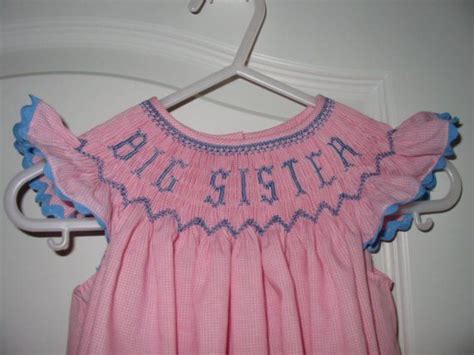 Custom Hand Smocked Bishop Dress Your Name Big Sister Team Etsy