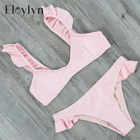 Floylyn Conjunto De Bikini Con Tirantes Y Volantes Para Mujer Traje De