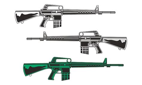 Premium Vector Ak47 Gun Illustration Set