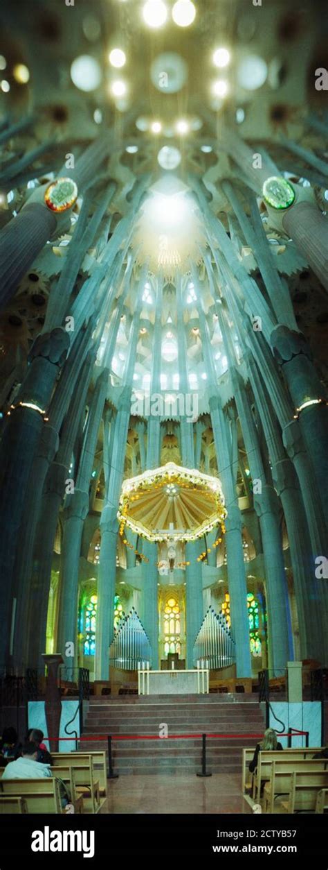 Interiors Of A Church Designed By Catalan Architect Antonio Gaudi