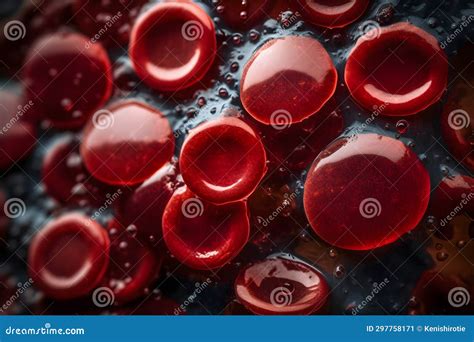 Close Up 3d Model Of Red Blood Cells Stock Illustration Illustration