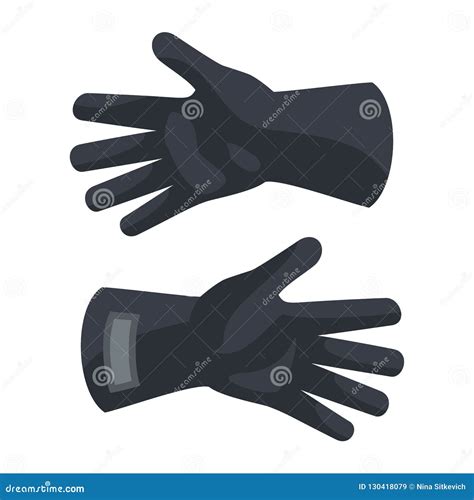 Gloves Icon Hand Glove Rubber Mitten Winter Medical Surgical Vector