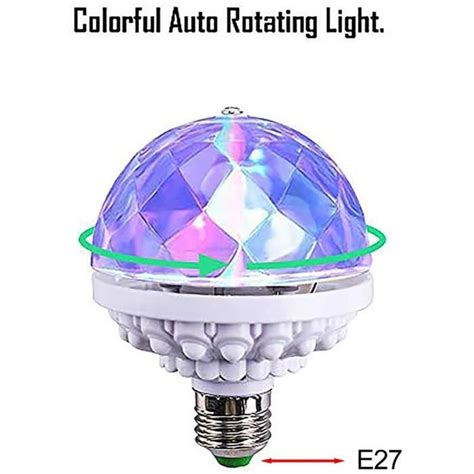 Blanc Lumière De Scène Led Rgb 6w Boule Magique Rotative En Cristal