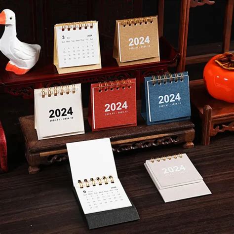 MINI CALENDRIER DE Bureau 2024 Neuf Pour Plan Ordinateur De Bureau