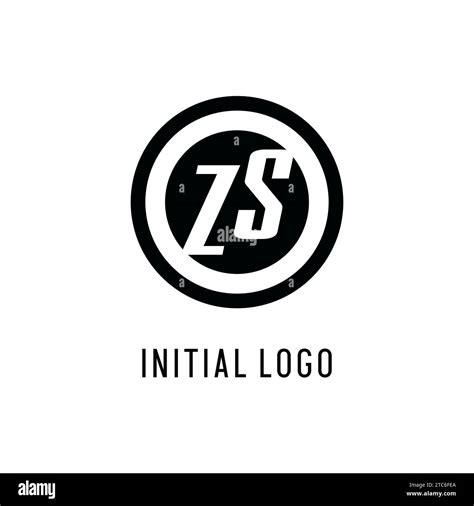 Initial ZS Logo Concentric Circle Line Clean And Simple Monogram Logo