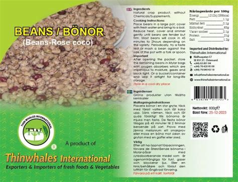 Dry Beans Rose Coco 1kg Thinwhales International