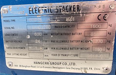 Hc Pallet Stacker Cdd Aec I Ah Capacity Kg Forklifts