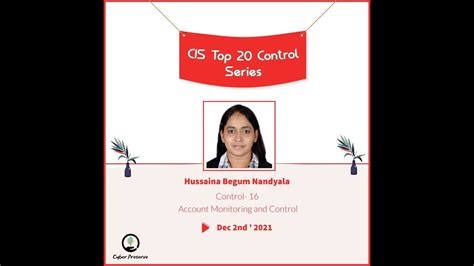 Cis Control Account Monitoring And Control By Hussaina Begum