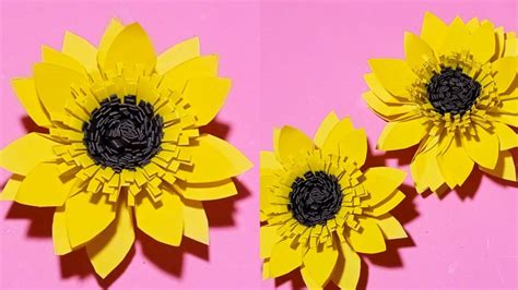 Diy Paper Sunflowers Paper Flowers Easy Paper Craft Origamiflower Origamicraft Papercraft