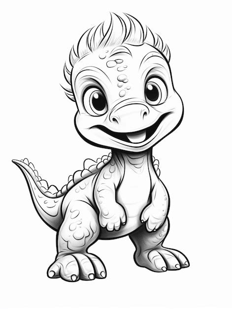 Un Dinosaurio De Dibujos Animados Con Una Gran Sonrisa En Su Cara