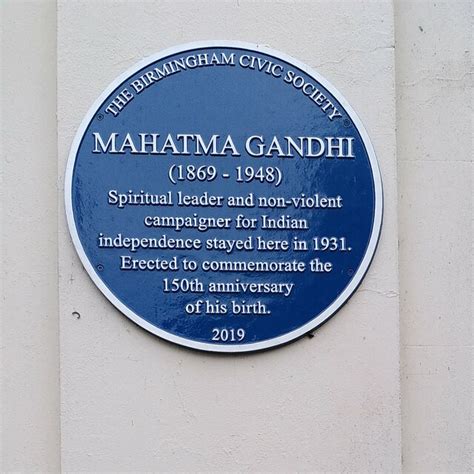 Blue Plaque Remembering Mahatma Gandhi A J Paxton Cc By Sa