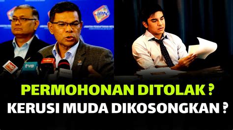 Gempar Terkinipermohonan Ditolak Kerusi Muda Dikosongkan Segera