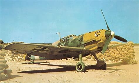 Asisbiz Messerschmitt Bf 109E7Trop I.JG27 in its blast pen Gazala North ...