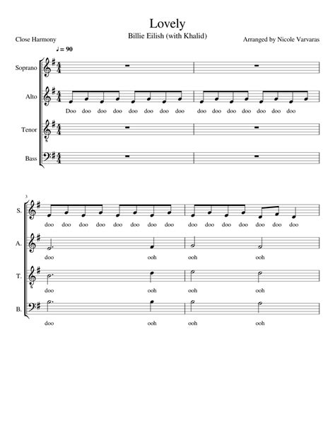 Lovely Sheet Music For Soprano Alto Tenor Bass Voice Choral