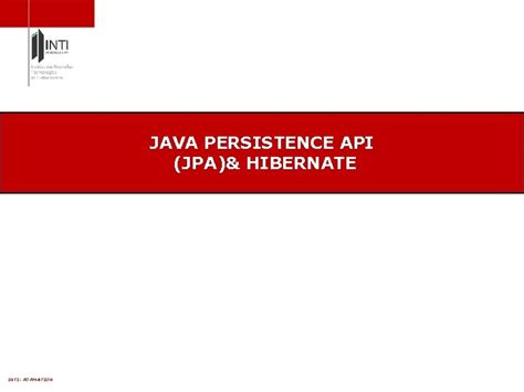 JAVA PERSISTENCE API JPA HIBERNATE INTI FORMATION JAVA