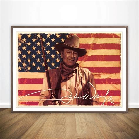 John Wayne American Flag Movie Wall Art Wall Decor Silk Prints Art Poster Paintings For Living