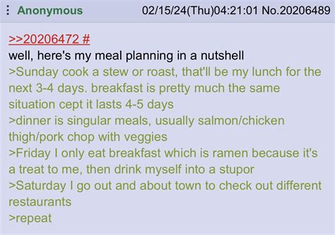 Anons Optimal Meal Prep R Greentext Greentext Stories Know Your Meme