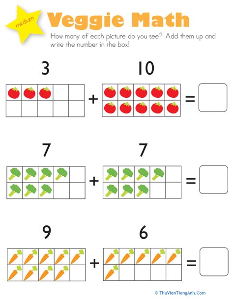 Addition Veggie Math Thư Viện Tiếng Anh