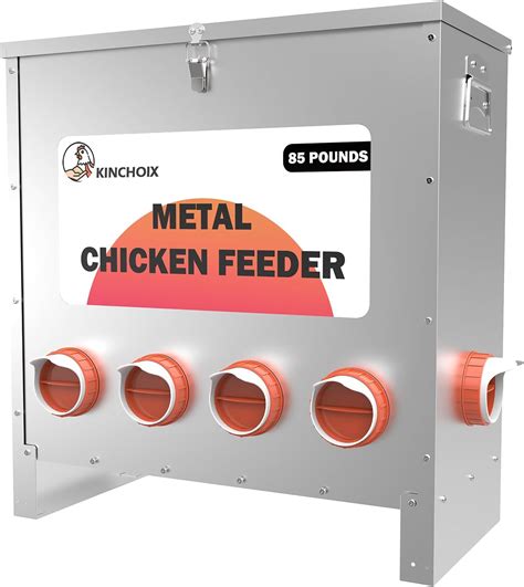 Kinchoix Metal Chicken Feeder Large Capacity 85lbs