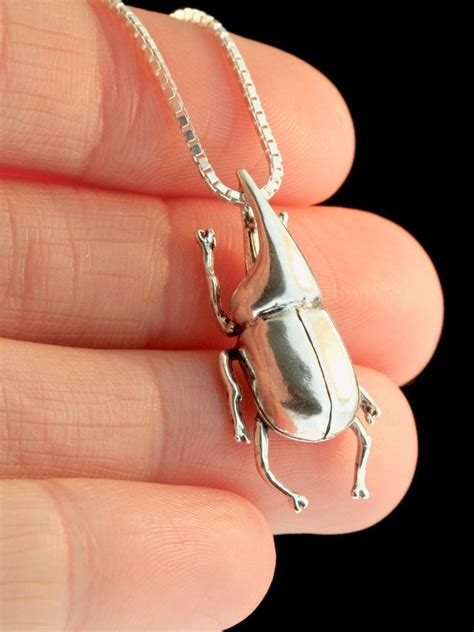 Rhinoceros Beetle Necklace Rhinoceros Beetle Charm Beetle Etsy