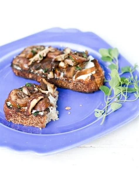 Goat Cheese Bruschetta With Mushrooms A Couple Cooks