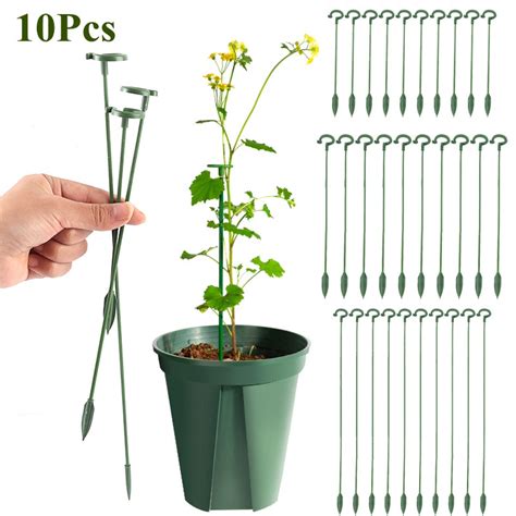 10 Peças Suporte Em Formato De Planta Flor Anti Perda Para Jardim