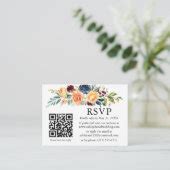 Watercolor Mixed Floral Wedding QR RSVP Enclosure Card Zazzle