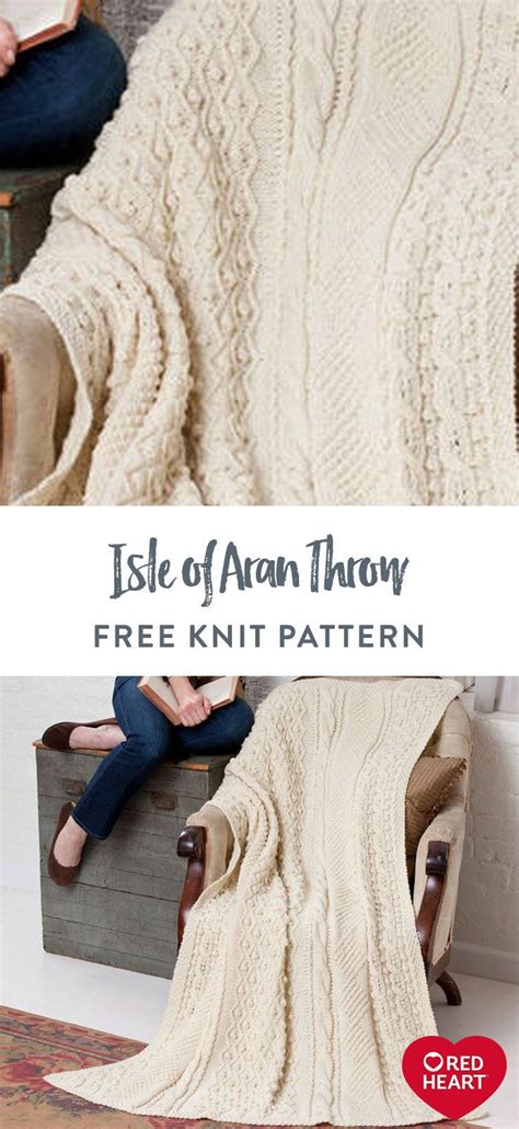 Free Red Heart Isle Of Aran Throw Knitting Pattern Knitting Patterns