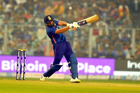kolkataindias captain rohit sharma hits  boundary