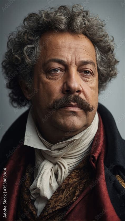 Realistic Portrait of French Novelist Alexandre Dumas author of the The ...