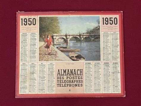 Calendrier Ancien Almanach Des Postes Et Des T L Graphes Ptt Oise