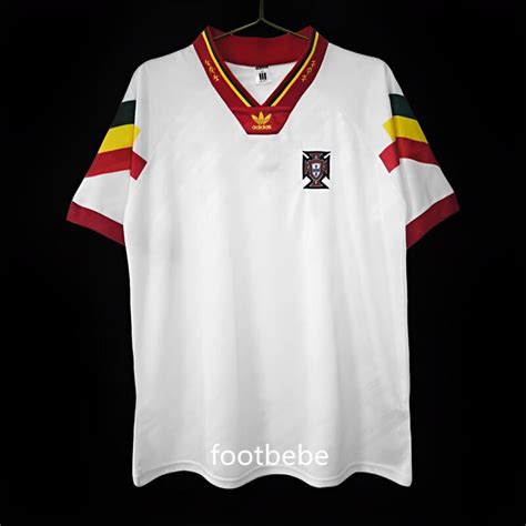 Maillot Vintage Portugal 1992 1994 Exterieur Blanc Footbebe