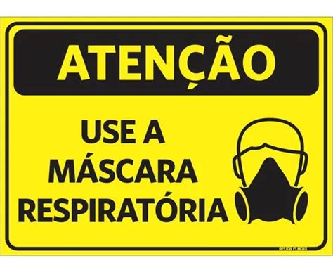 Placa Sinalização Atenção Máscara Respiratória 18x25cm Parcelamento