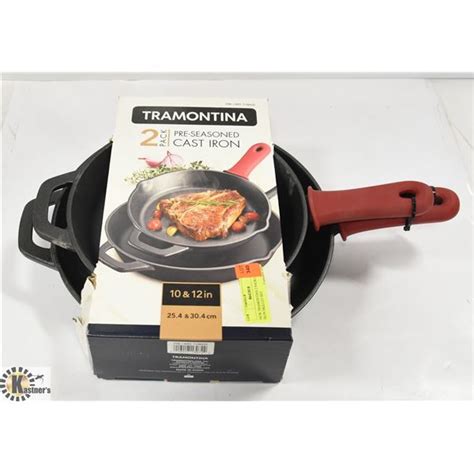 New Tramontina 2 Pack Cast Iron Skillet Set