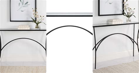 Uttermost Alayna Glass Top With Black Metal Base Console Table