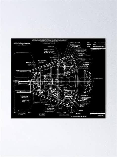 "Mercury Spacecraft Interior Schematics" Poster by thewisecarrot ...