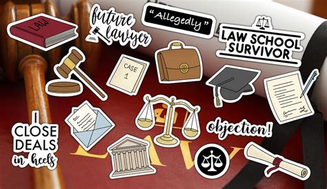 Lawyer Printed Stickers Set Law Judge Stickers Sheet Bullet Journal