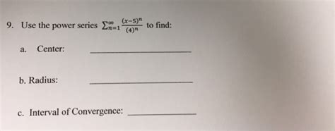 Solved Use The Power Series Sigma Infinity N X Chegg