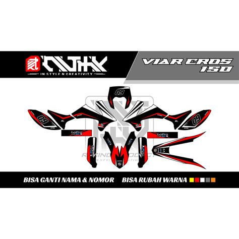 Jual DECAL VIAR CROSS DESAIN CUSTOM Shopee Indonesia