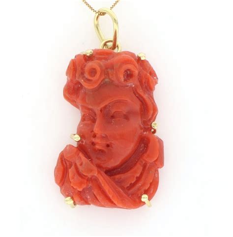 No Reserve Price Or Collier Avec Pendentif Corail Catawiki