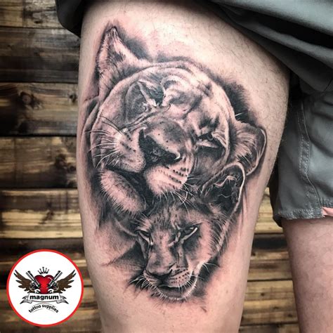 Lioness With Cubs Tattoo