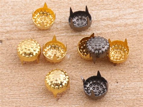 Nailheads Studs Pcs Golden Round Nailhead Mm Metal Etsy