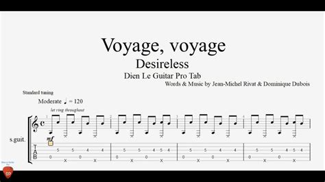 Voyage Voyage Guitar Tutorial Tab Youtube