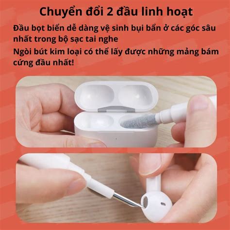 Bộ dụng cụ vệ sinh Tai Nghe Airpod Bluetooth Bàn Phím 5 trong 1 bút