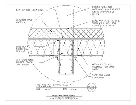 Design Details Details Page Gypsum Board Assembly Fire And Smoke Wall