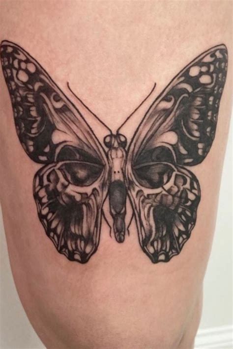 Unique Butterfly Tattoo With Skull Wings